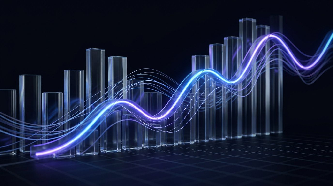 Abstract visualisation of flowing financial data streams